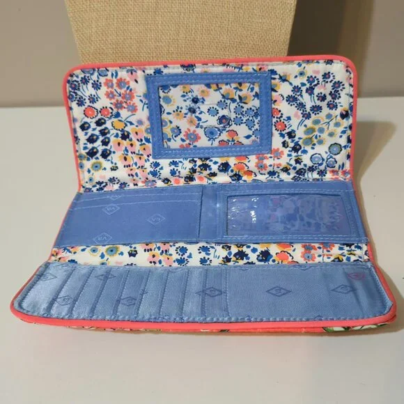 Vera Bradley Tri-Fold Wallet in Coral Floral - Picture 3 of 5